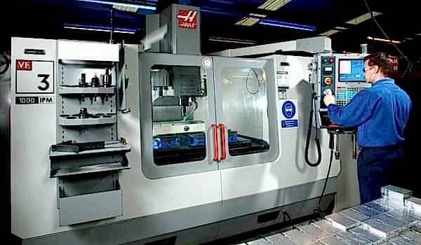 HAAS VF-3 operating in a factory
