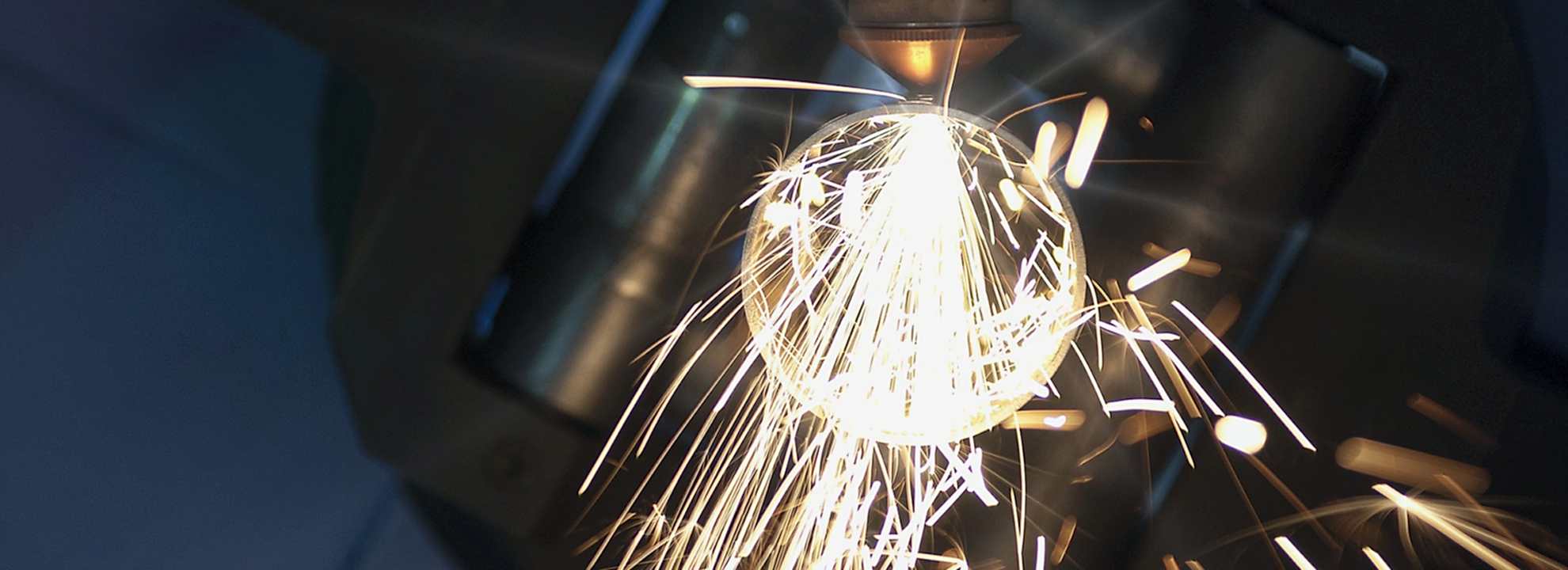 Metal tube cutting laser close up